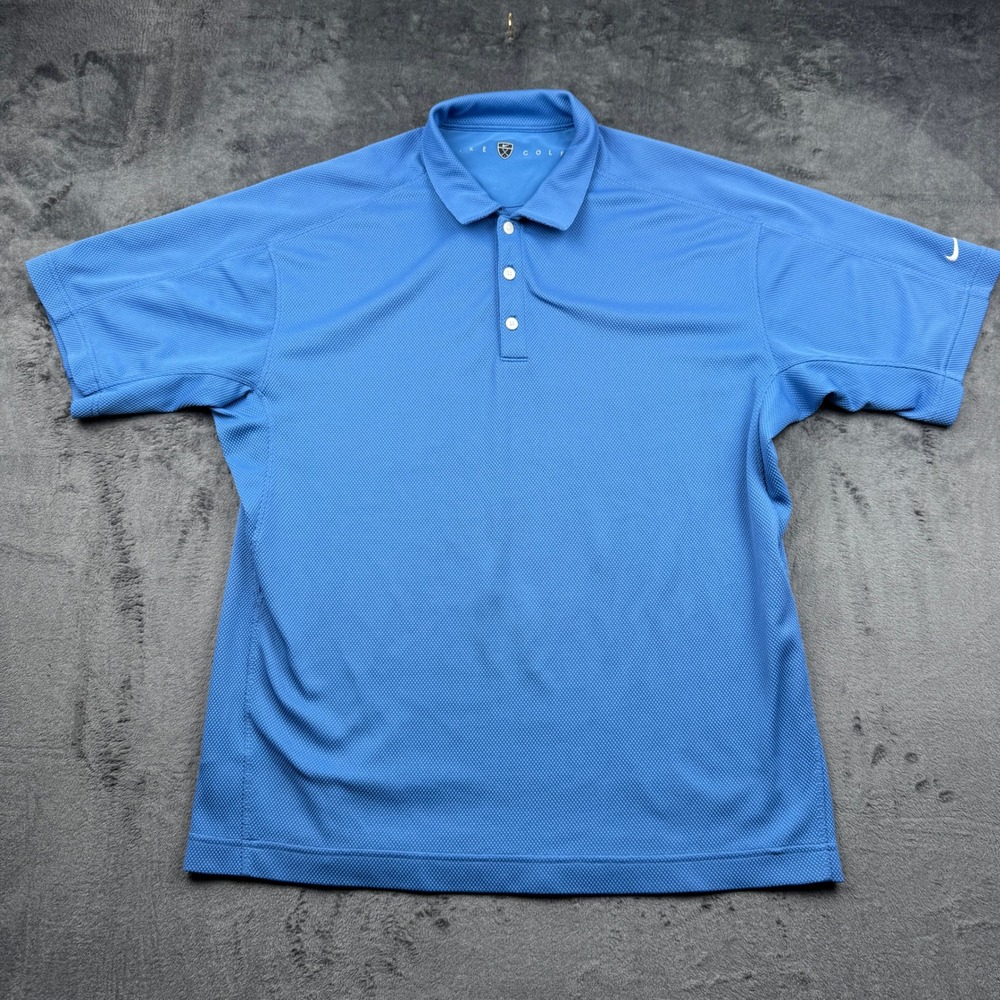 Nike Golf Polo Shirt Mens XL Blue Short Sleeve Performance Breathable Excellent